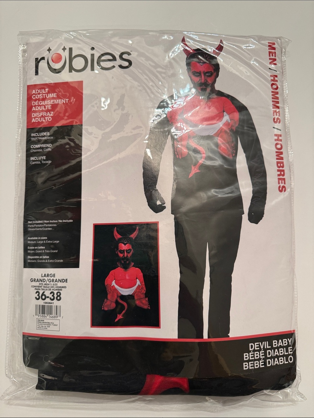 New Robies Devil Baby Adult Halloween Costume, Adult Large (36-38)